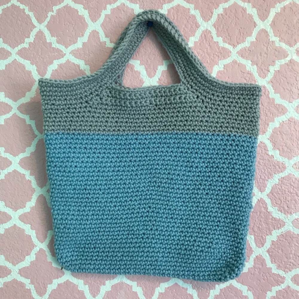 Handmade crochet carry-all tote bag
